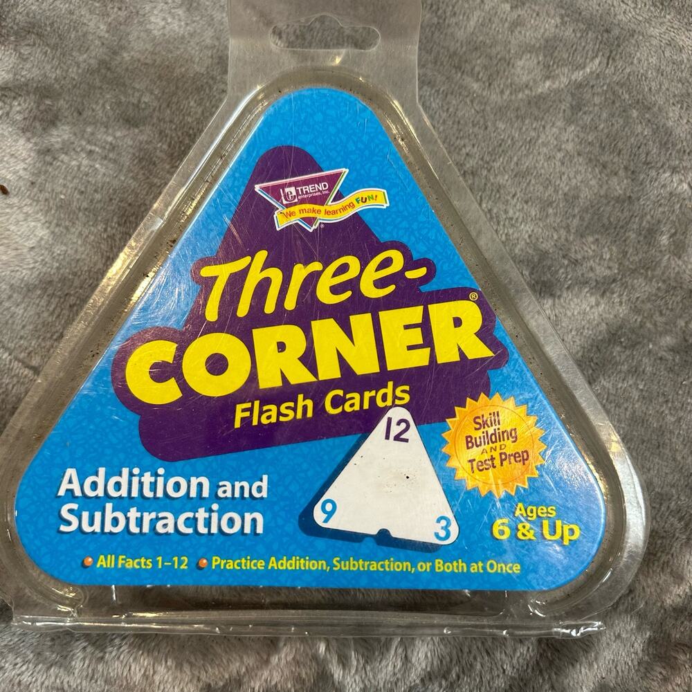 Trend Enterprises Three 3 corner Math Flash Cards Addition Subtraction